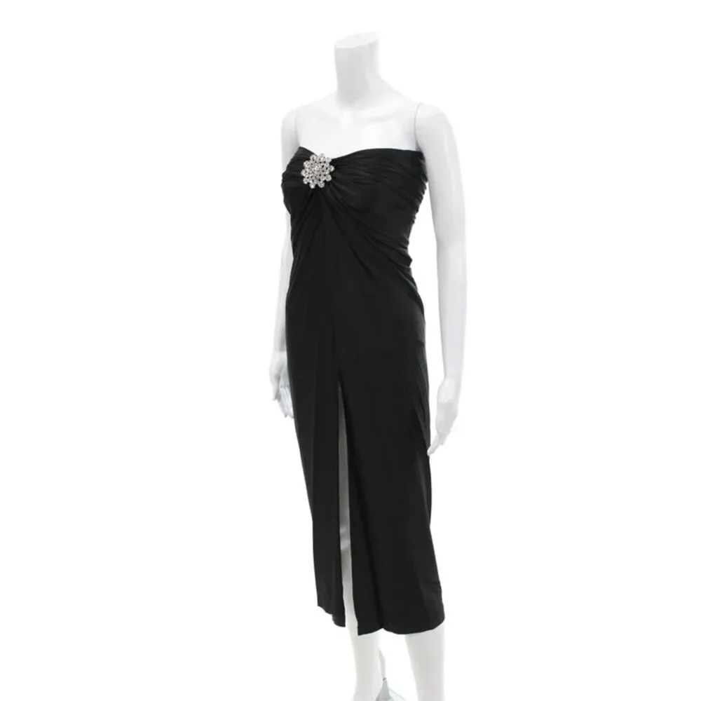 rabanne Womens Crystal Brooch Maxi Skirt - Black Size 34